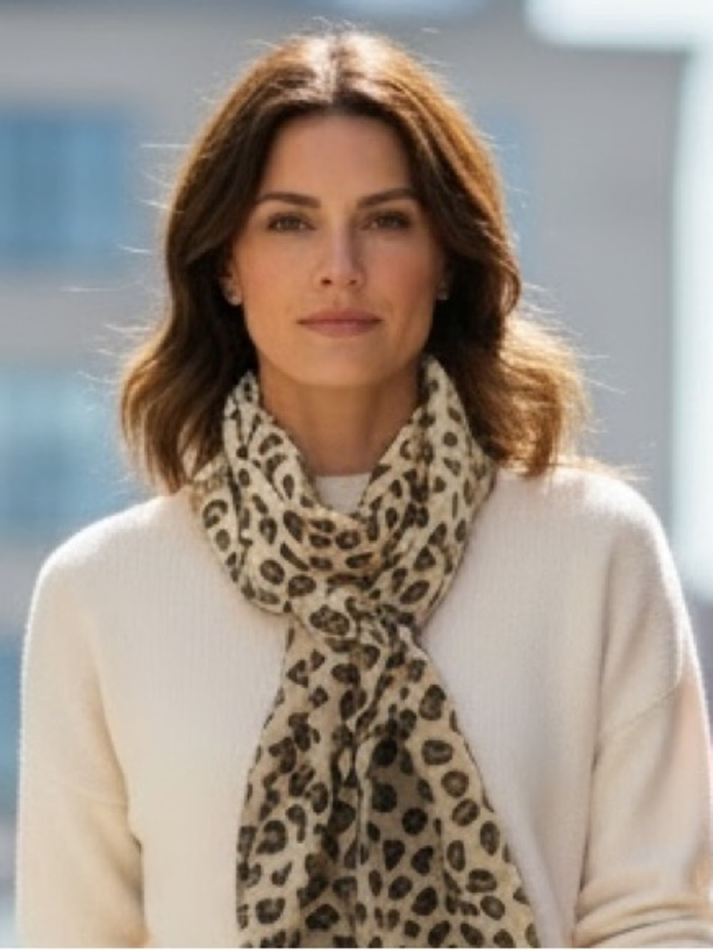 Casca Leopard Print Silk Scarf